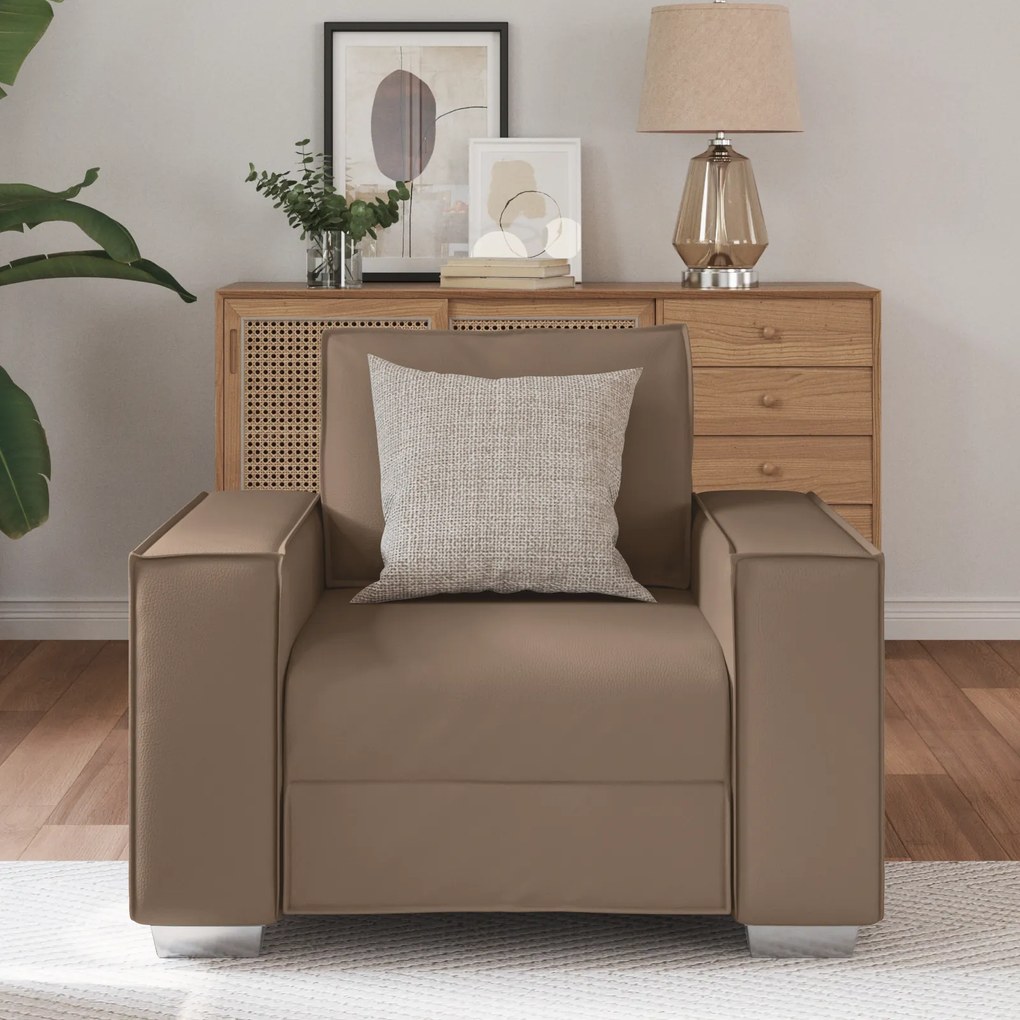 vidaXL Καρέκλα Sofa καφέ 59 εκ σε ψεύτικο δέρμα