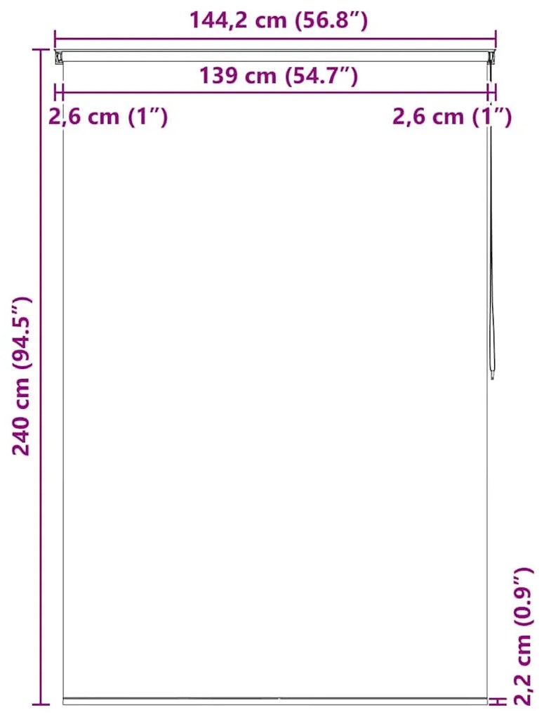 Κουρτίνα Μπάνιου Ρολό Αστερίας 140 x 240 εκ. 142862
