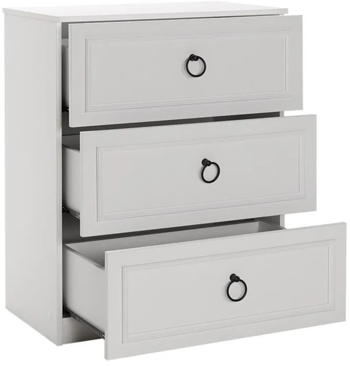 Συρταριέρα Hampton Megapap χρώμα λευκό 72x44x93εκ.