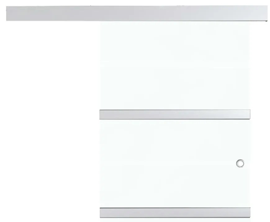 vidaXL Συρόμενη Πόρτα Ασημί 90x205εκ. Γυαλί ESG/Αλουμίνιο Μαλακά Στοπ