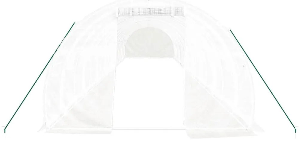 Θερμοκήπιο Λευκό 48 μ² 16 x 3 x 2 μ. με Ατσάλινο Πλαίσιο - Λευκό