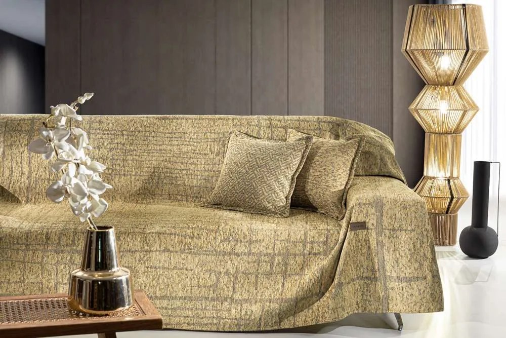 Ριχτάρι Πολυθρόνας Polycotton Chenille Monte Golden 180x150εκ. Guy Laroche