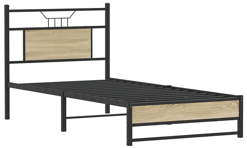 vidaXL Πλαίσιο Κρεβ. Χωρ. Στρώμα Sonoma Δρυς 90x200 εκ. Επεξ. Ξύλο