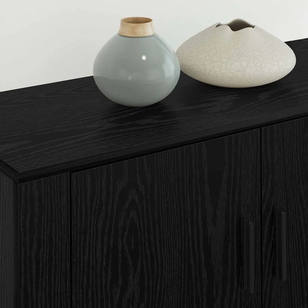 vidaXL Σετ Βαθμιδωτών Ντουλαπιών Τηλεόρασης Επιτοίχιο 3 pcs Μαύρη Οξυά