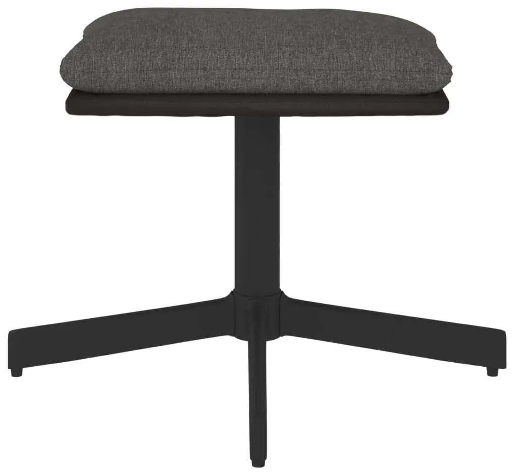 vidaXL Υποπόδιο Σκούρο Γκρι 60x60x36 εκ. Ύφασμα & Συνθετικό Δέρμα