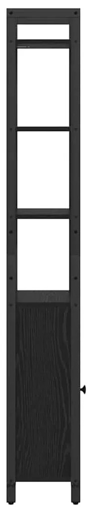 vidaXL Βιβλιοθήκη Μαύρη Οξυά 40 x 24 x 161 εκ Επεξεργασμένο ξύλο