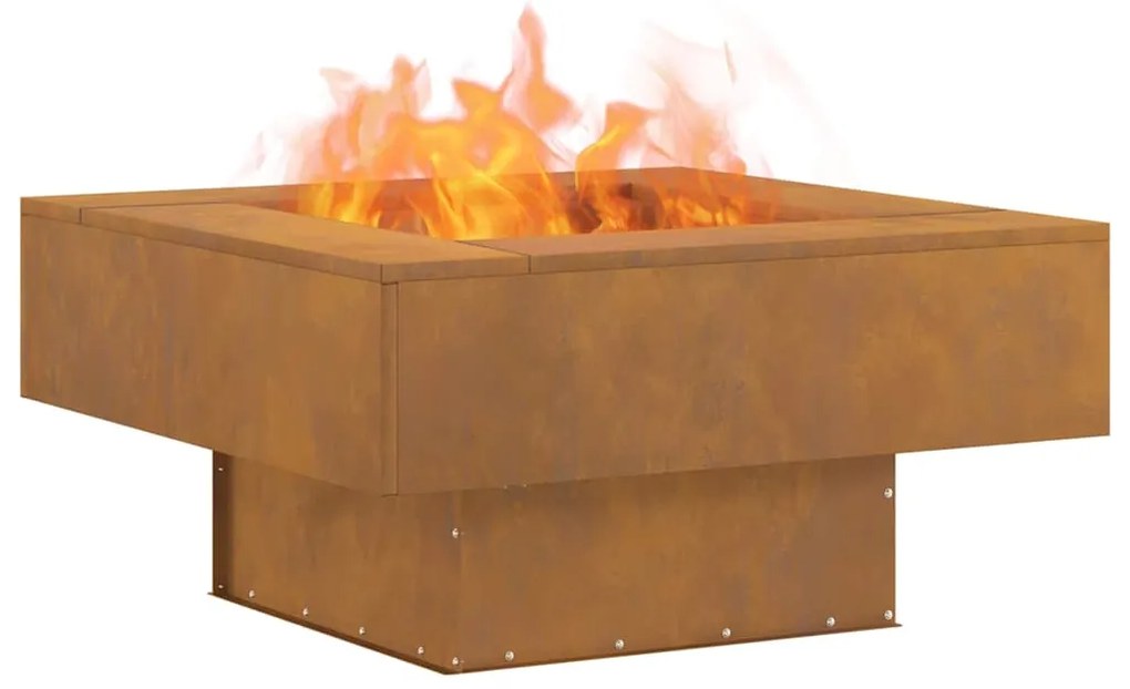 vidaXL Φωτιά Καφέ 80 x 80 x 40 cm Ατσάλι σκληρυθέν στον αέρα