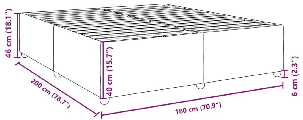 Σκελετός Κρεβατιού Χωρίς Στρώμα Taupe 180x200 εκ. Υφασμάτινο - Μπεζ-Γκρι