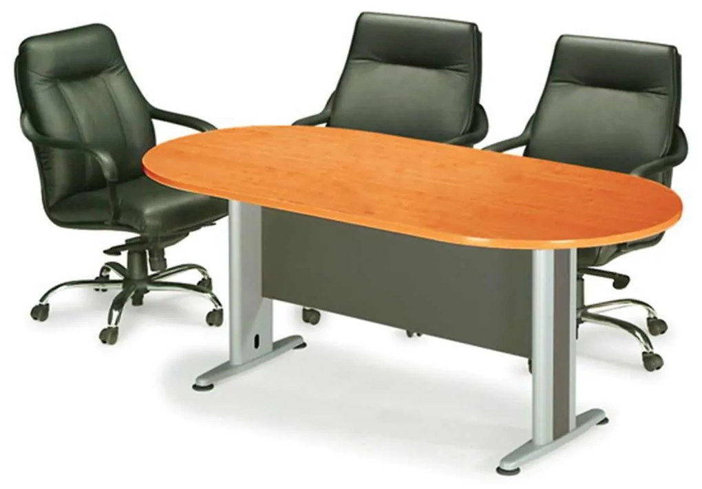 Τραπέζι συνεδρίου Oval  Dark Grey/Cherry 180x90x75cm