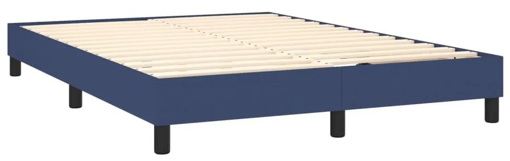 Κρεβάτι Boxspring με Στρώμα &amp; LED Μπλε 140x190 εκ. Υφασμάτινο - Μπλε