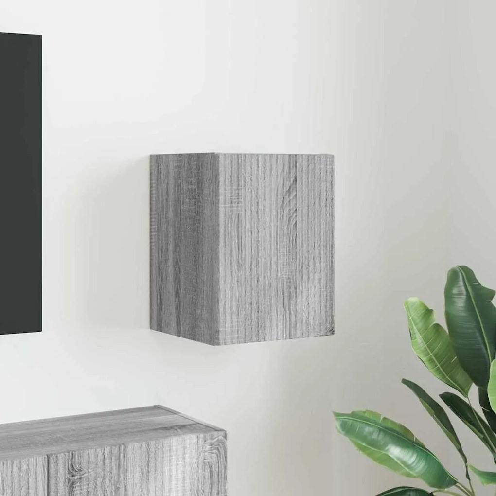 vidaXL Ντουλάπι Τηλεόρασης Τοίχου Γκρίζο Σονομα 30 x 31 x 40 εκ.