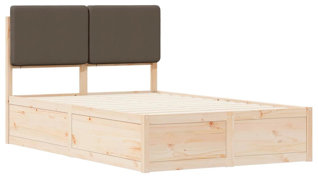 vidaXL Σκελετός Κρεβατιού με Επενδεδυμένο Κεφαλάρι Taupe 120 x 200 cm