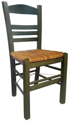 Ρ969,Ε6 ΣΙΦΝΟΣ Καρέκλα Οξιά Βαφή Εμποτισμού Ανιλίνη Πράσινο, Κάθισμα Ψάθα  41x45x88cm Ξύλο/Ψάθα, , 1 Τεμάχιο
