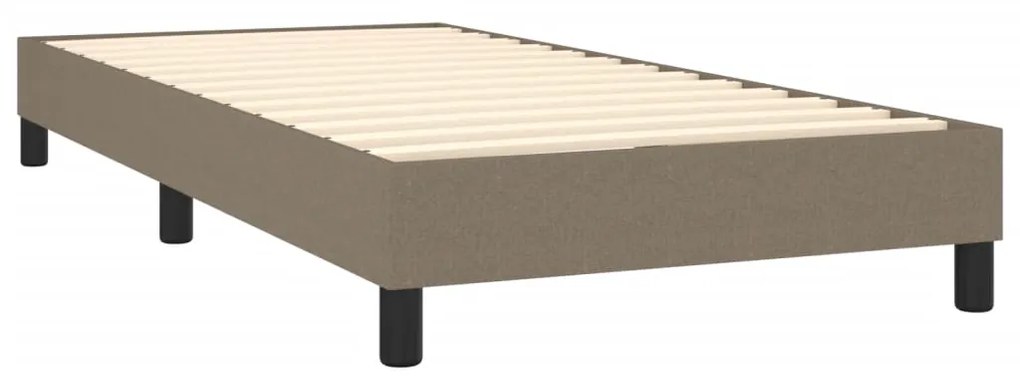 vidaXL Κρεβάτι Boxspring με Στρώμα & LED Taupe 90x190 εκ. Υφασμάτινο