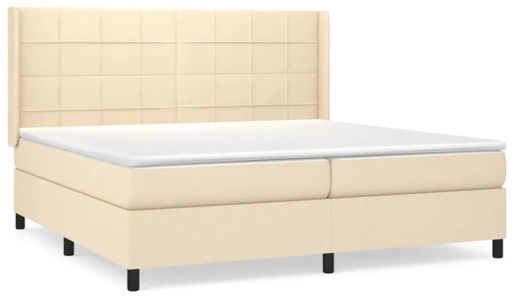 ΚΡΕΒΑΤΙ BOXSPRING ΜΕ ΣΤΡΩΜΑ ΚΡΕΜ 200X200 ΕΚ. ΥΦΑΣΜΑΤΙΝΟ 3131462