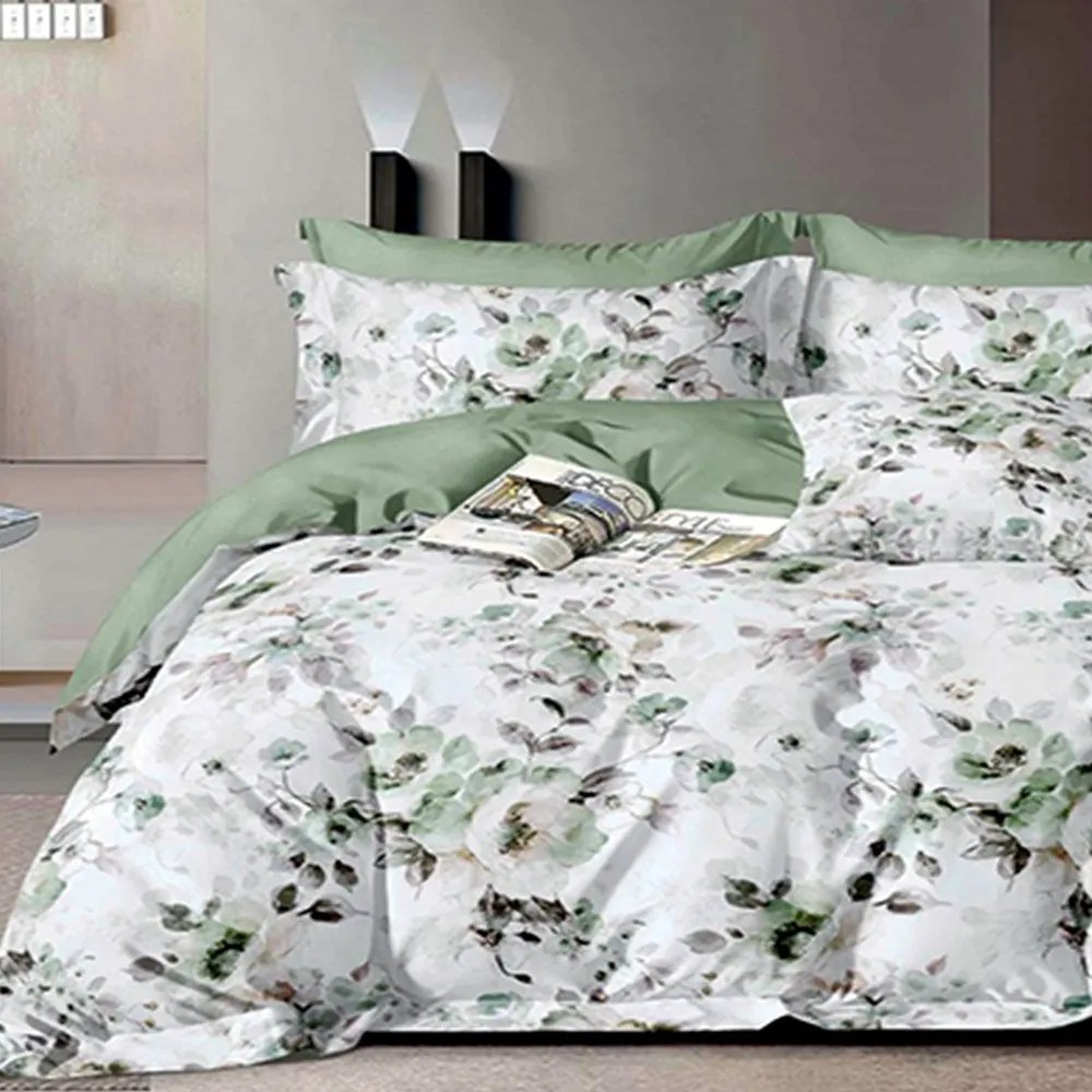 Πάπλωμα ZEN108 White-Green Palamaiki Υπέρδιπλo 230x250cm Microfiber