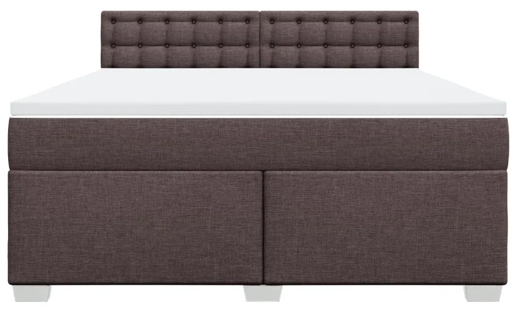 Κρεβάτι Boxspring με Στρώμα Σκούρο Καφέ 180x200 εκ Υφασμάτινο - Καφέ