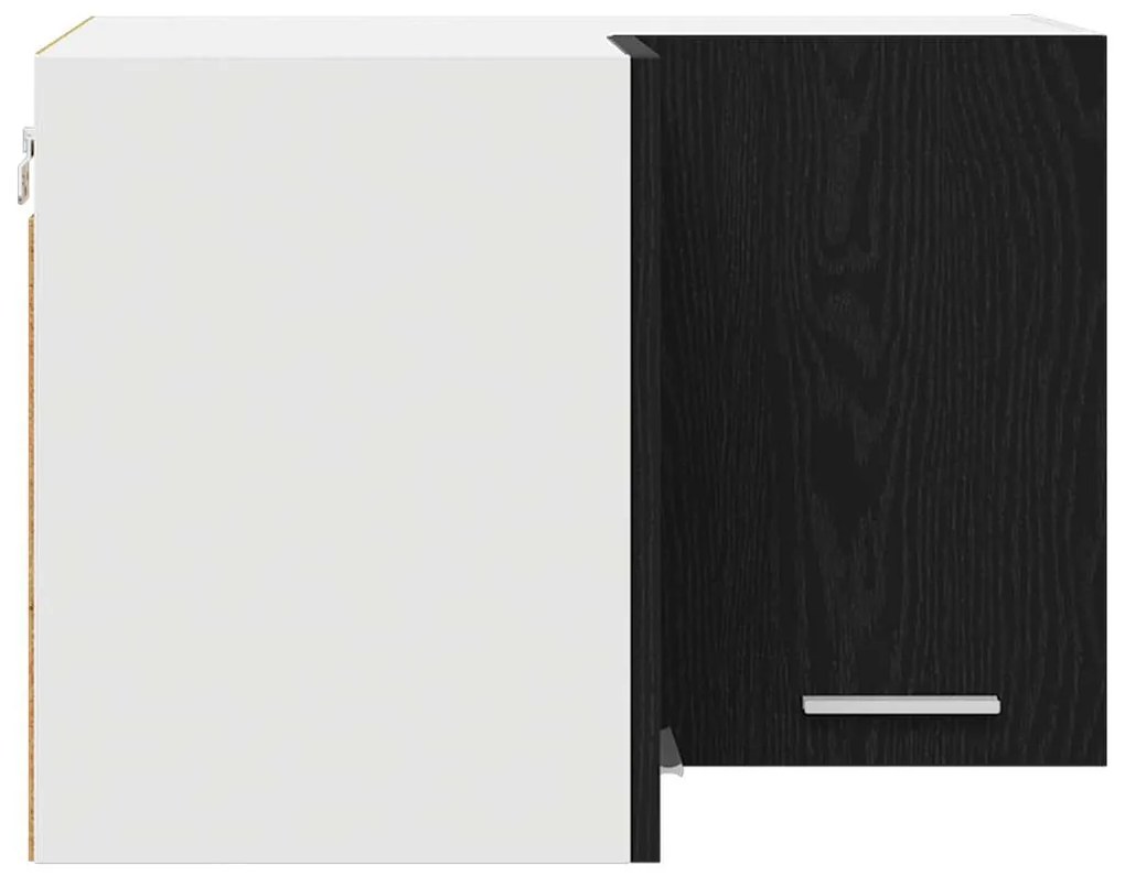 vidaXL Κρεμαστό ντουλάπι Riga Μαύρος Δρυς και Λευκό 57 x 57 x 40 εκ.