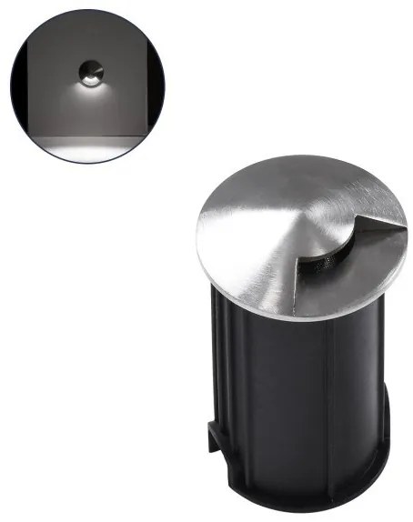 Χωνευτό Σποτ Φωτιστικό Δαπέδου One Sided LED 1W IP68 4500K Ίνοξ-UNDERGROUND-RENA 90661 Globostar-90661-Inox 90661