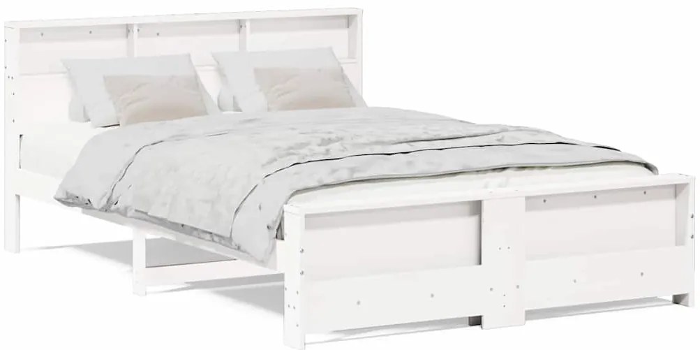 vidaXL Σκελετός Κρεβατιού Λευκό 160 x 200 cm Μασίφ ξύλο πεύκου