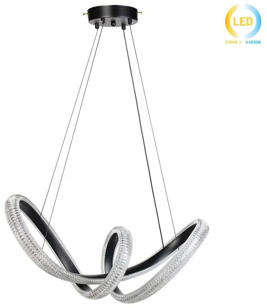 Κρεμαστό Φωτιστικό Οροφής μεταλλικό LED 48W 62Χ26Χ28 εκ. μαύρο με ακρυλικό - GLOBOBOX 175892-175892-Μαύρο 175892