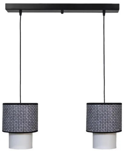 Κρεμαστό Φωτιστικό Οροφής 2xE27 Ύφασμα HK-10 Heronia Lighting-14-0273-Μαύρο 14-0273