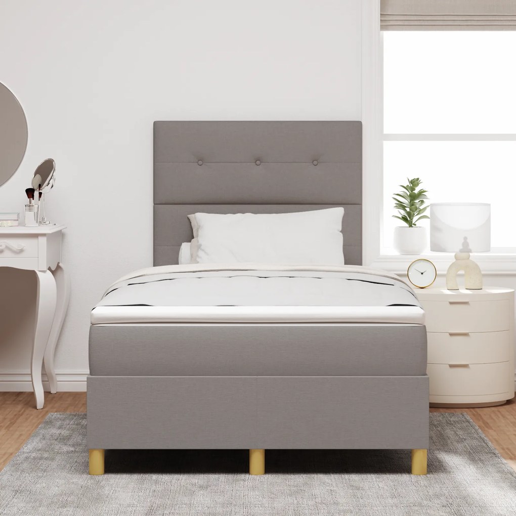 vidaXL Κρεβάτι με ελατήριο και στρώμα ταπεί 120x200 εκ. Ύφασμα