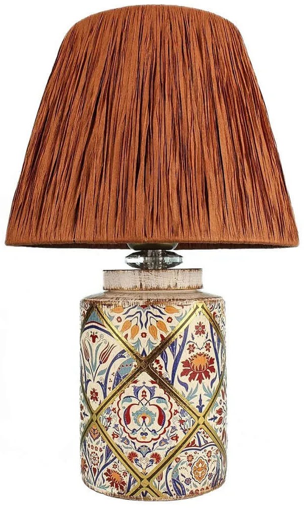 Φωτιστικό Επιτραπέζιο 687HMY2372 Φ25x40cm 1xE27 40W Multi-Brown Opviq