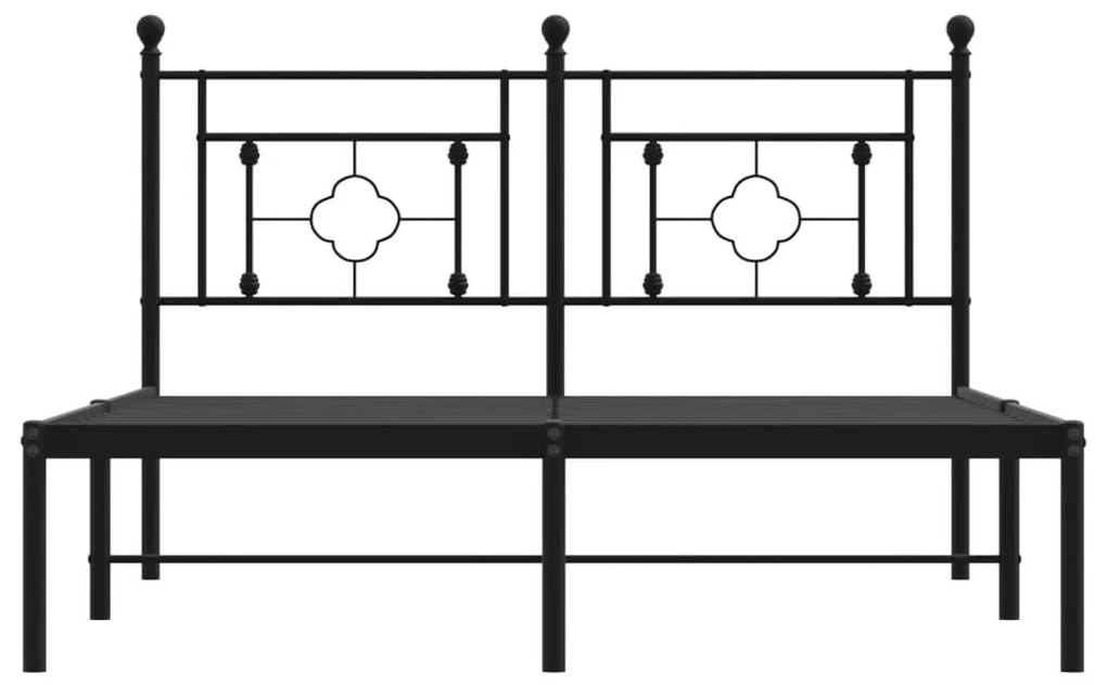 Πλαίσιο Κρεβατιού με Κεφαλάρι Μαύρο 140 x 200 εκ. Μεταλλικό - Μαύρο