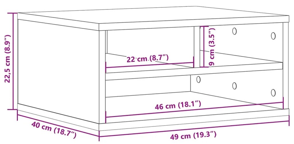 ΒΑΣΗ ΕΚΤΥΠΩΤΗ SONOMA ΔΡΥΣ 49X40X22,5 ΕΚ. ΑΠΟ ΕΠΕΞΕΡΓΑΣΜΕΝΟ ΞΥΛΟ 840592