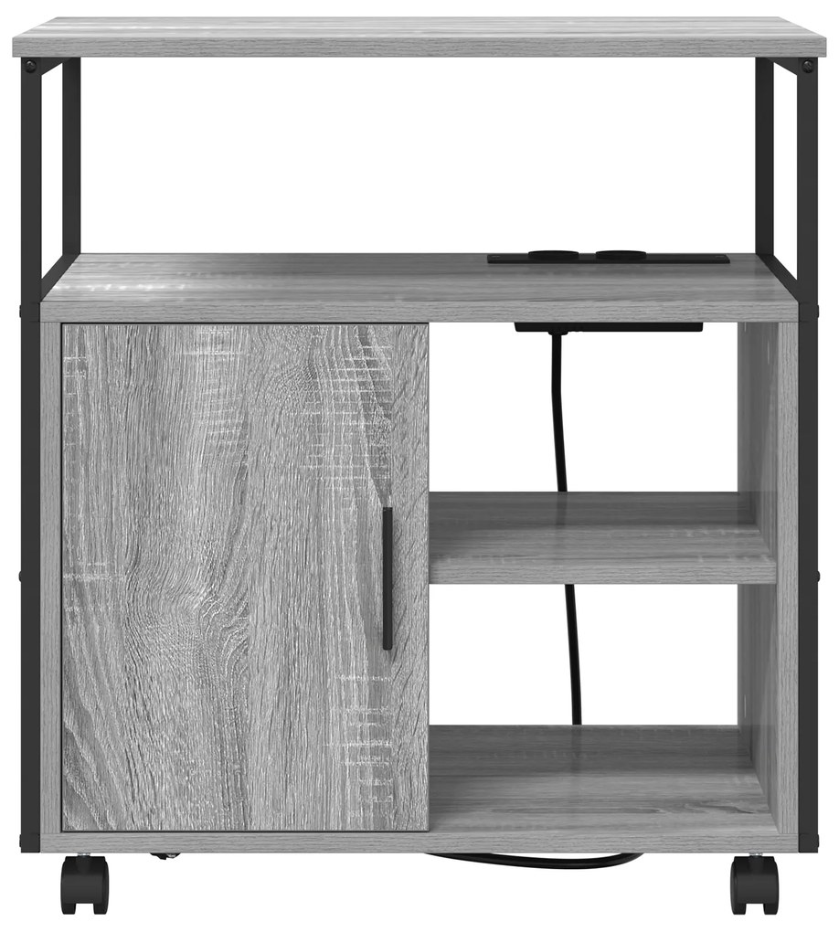 vidaXL Γραφείο Ντουλάπι με τροχούς Γκρι sonoma 60 x 46 x 67 εκ.