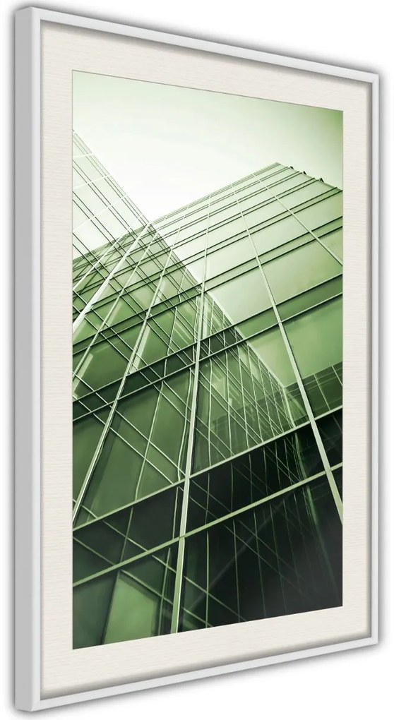 Αφίσα - Steel and Glass (Green) - 30x45 - Χρυσό - Χωρίς πασπαρτού