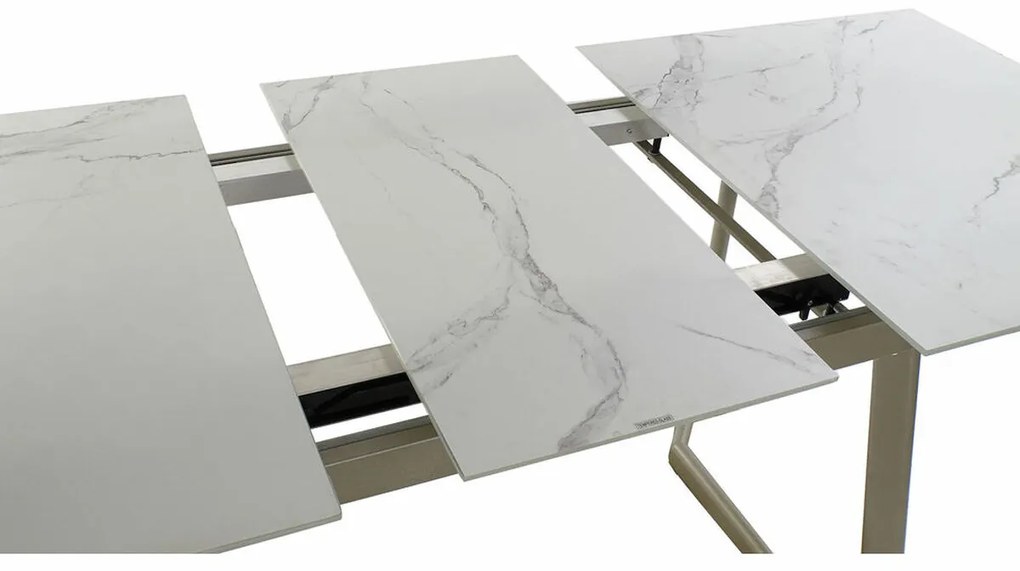 Τραπεζαρία DKD Home Decor Κρυστάλλινο Χρυσό Μέταλλο Λευκό (140 x 80 x 76 cm)