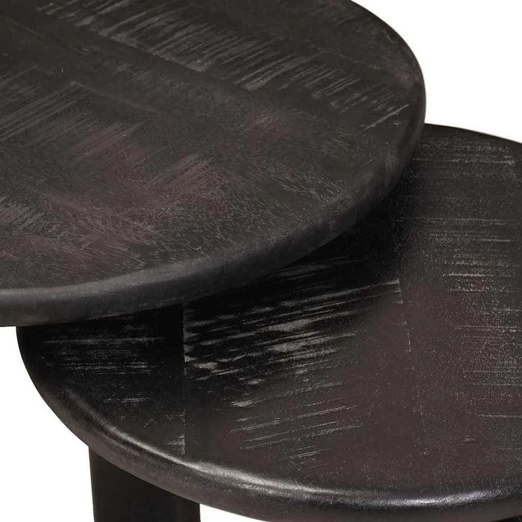 vidaXL Τραπεζάκια Καφέ Στερεών 3 pcs Λευκό Στερεό ξύλο μάνγκο