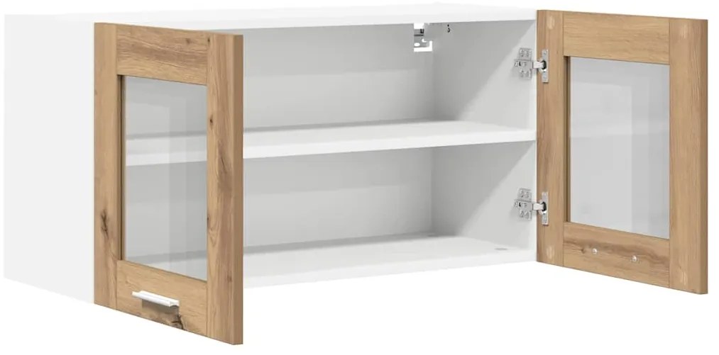 vidaXL Κρεμαστό ντουλάπι Χειροποίητη Δρυς και Λευκό 80 x 31 x 40 εκ