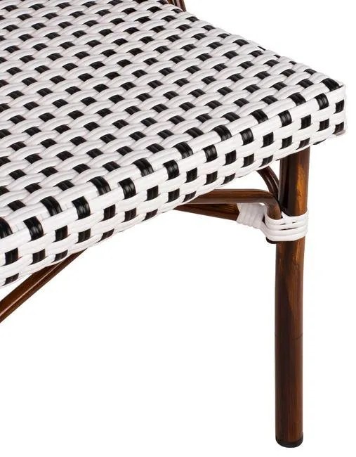 Καρέκλα BISTRO C5566.01 Αλουμινίου Bamboo Look με Λευκό - Μαύρο Rattan 45x54x90Υ εκ. 45x54x90 εκ.
