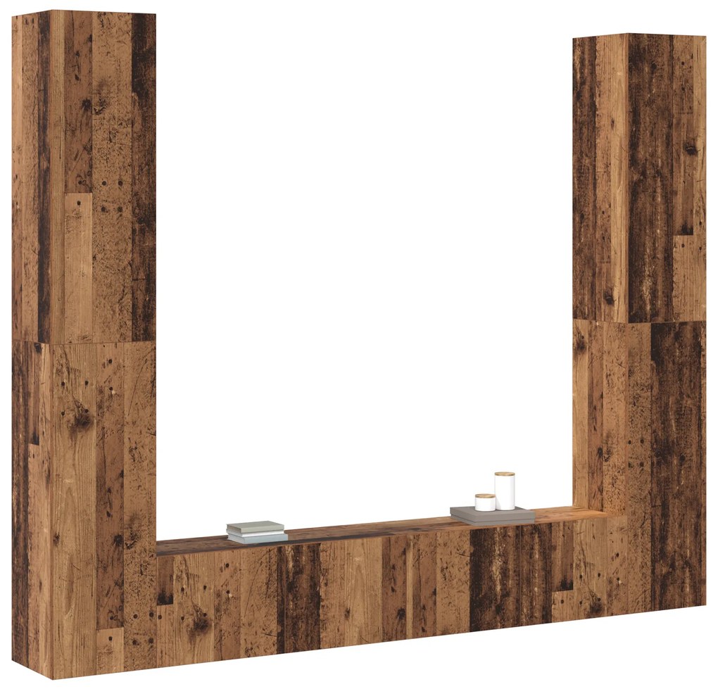 vidaXL Σετ επίπλου τηλεόρασης 6 pcs Καφέ 221 x 30 x 180 εκ.