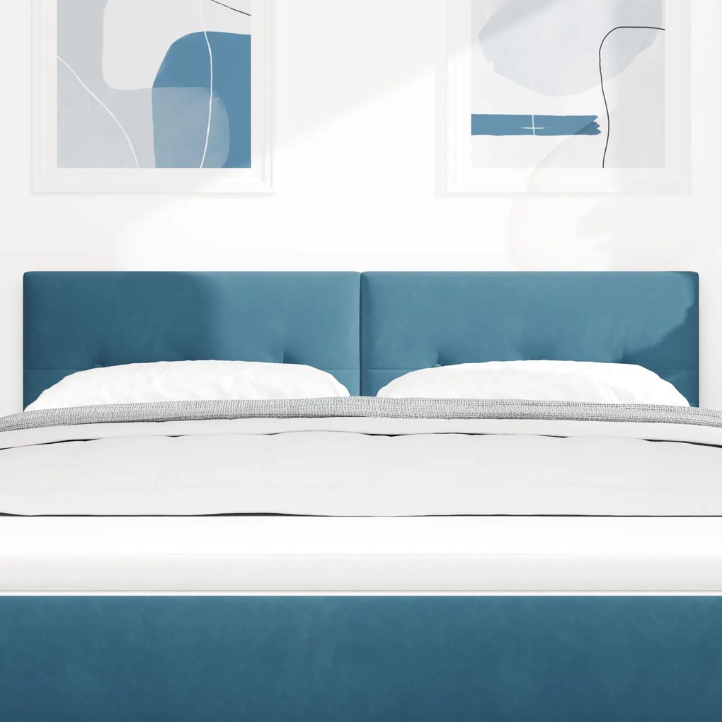vidaXL Κεφαλάρι Καπιτονέ Σκούρο Μπλε 160 cm Βελούδο
