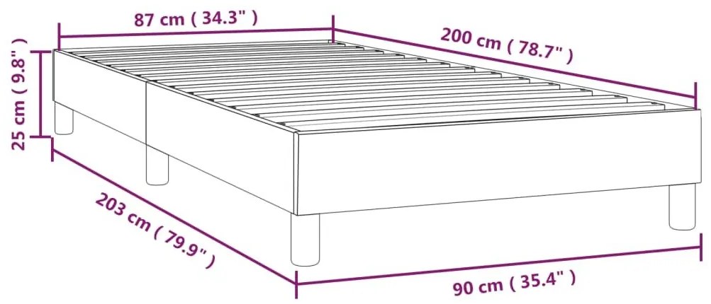 Σκελετός Κρεβατιού Χωρίς Στρώμα Μπλε 90x200 εκ. Υφασμάτινο - Μπλε