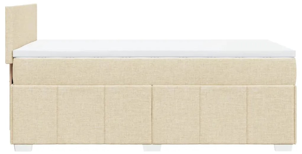 Κρεβάτι Boxspring με Στρώμα Κρεμ 80 x 200 εκ. Υφασμάτινο - Κρεμ