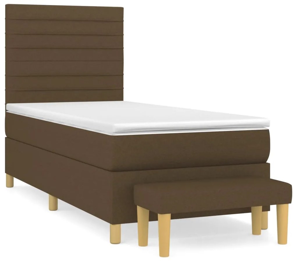 ΚΡΕΒΑΤΙ BOXSPRING ΜΕ ΣΤΡΩΜΑ ΣΚΟΥΡΟ ΚΑΦΕ 90X200 ΕΚ. ΥΦΑΣΜΑΤΙΝΟ 3137208