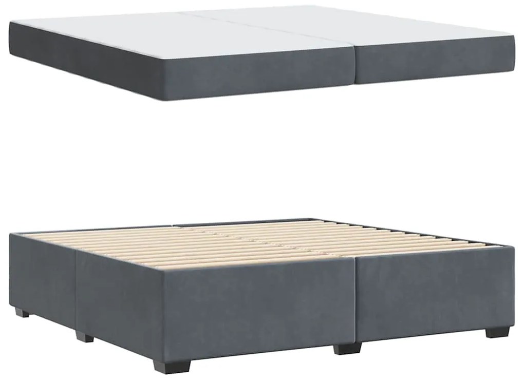 vidaXL Σκελετός Κρεβατιού Άλλο Σκούρο γκρι 200 x 200 cm Βελούδο