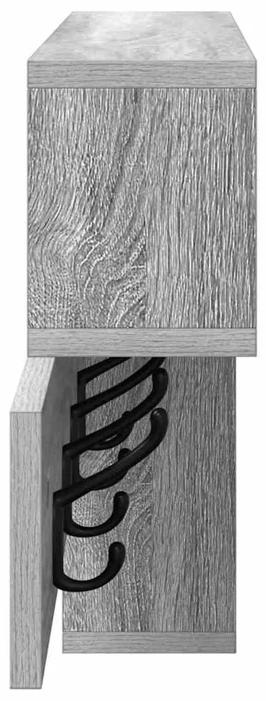vidaXL Τοίχου Κρεμάστρα με ράφι Γκρι sonoma 100 x 12 x 43.5 εκ