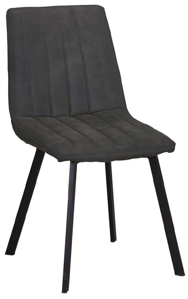 Καρέκλα Μεταλλική BETTY Μαύρη/Ύφασμα Suede Ανθρακί 45x60x87cm (Σετ 4 ΤΕΜ)
