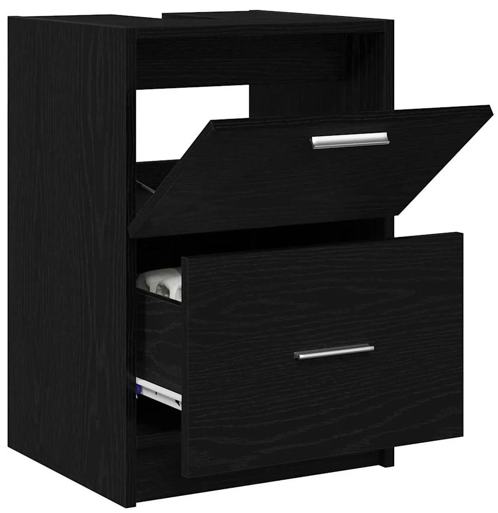 vidaXL Ντουλάπι Νεροχύτη Μαύρη Οξυά 40 x 37 x 59 cm Επεξεργασμένο ξύλο