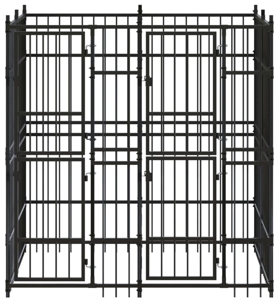 vidaXL Κλουβί Σκύλου Εξωτερικού Χώρου 3,69 μ² από Ατσάλι