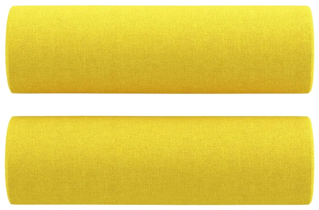 vidaXL Σετ Σαλονιού 2 Τεμαχίων Αν. Κίτρινο Υφασμάτινο με Μαξιλάρια