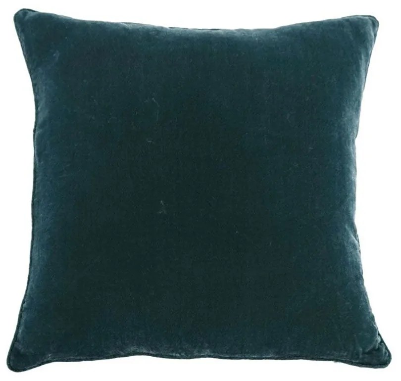 Μαξιλάρι Διακοσμητικό (Με Γέμιση) Belgium 023372 Petrol 50X50 Velvet,Polyester