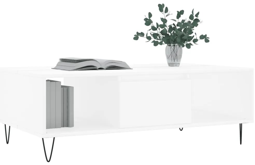 vidaXL Τραπεζάκι Σαλονιού Λευκό 104x60x35 εκ. από Επεξεργασμένο Ξύλο