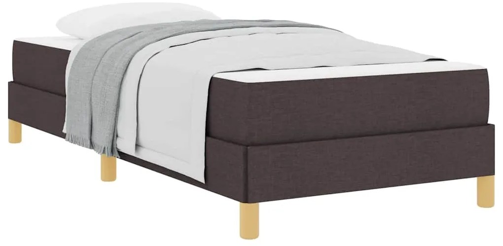 vidaXL Κρεβάτι με ελατήρια Καφέ 90 x 200 cm Ύφασμα, Επεξεργασμένο Ξύλο